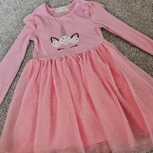 D3🔹️Charming Pink Unicorn Dress for Kids